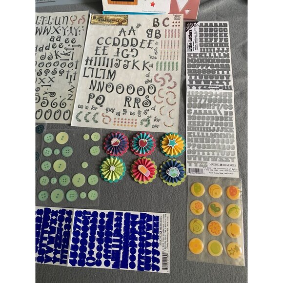 Scrapbooking & Craft Supplies Bundle: Stickers Buttons Templates & Embellishment - Picture 3 of 11
